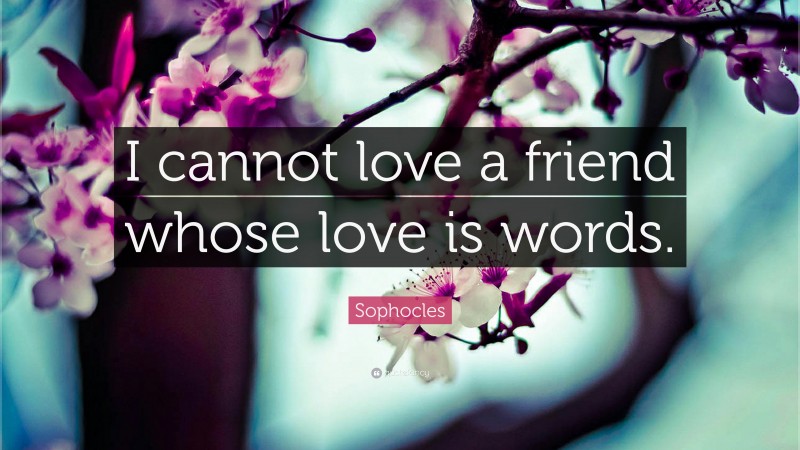 Sophocles Quote: “I cannot love a friend whose love is words.”