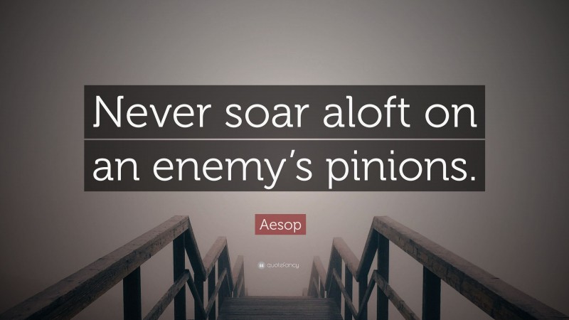 Aesop Quote: “Never soar aloft on an enemy’s pinions.”
