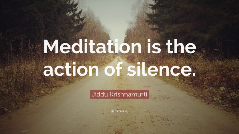 Jiddu Krishnamurti Quote: “Meditation is the action of silence.”
