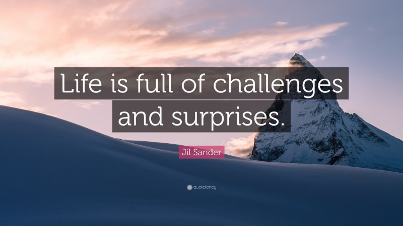 Jil Sander Quote: “Life is full of challenges and surprises.”