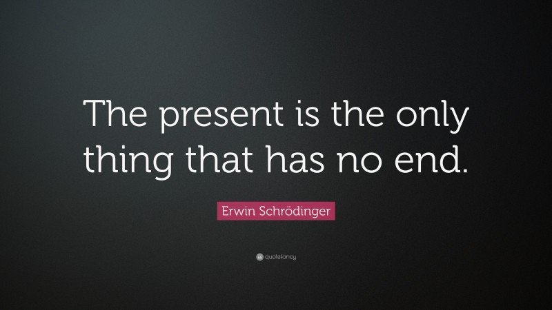 Erwin Schrödinger Quote: “The present is the only thing that has no end.”