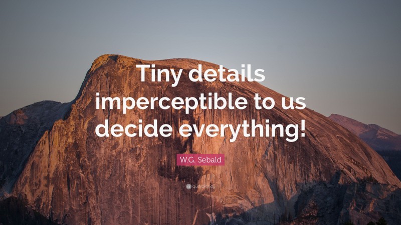 W.G. Sebald Quote: “Tiny details imperceptible to us decide everything!”