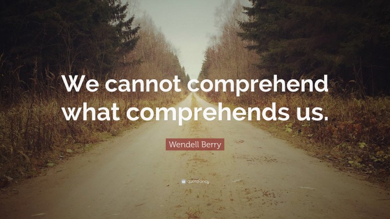 Wendell Berry Quote: “We cannot comprehend what comprehends us.”