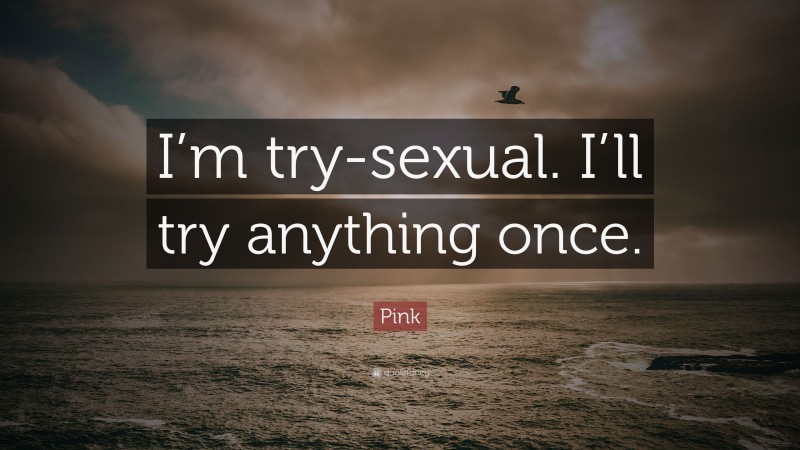 Pink Quote “i M Try Sexual I Ll Try Anything Once ”