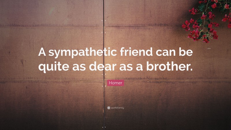 Homer Quote: “A sympathetic friend can be quite as dear as a brother.”