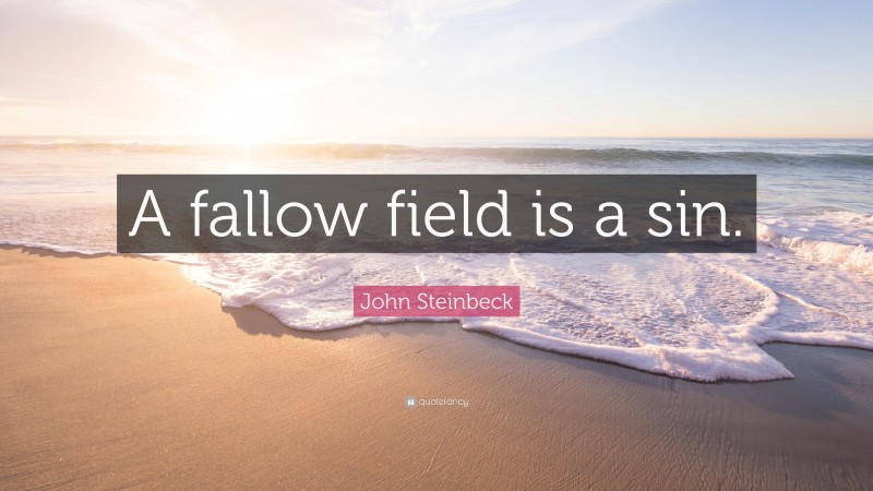 John Steinbeck Quote: “A fallow field is a sin.”