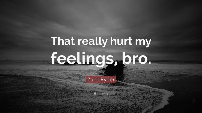 Zack Ryder Quote: “That really hurt my feelings, bro.”