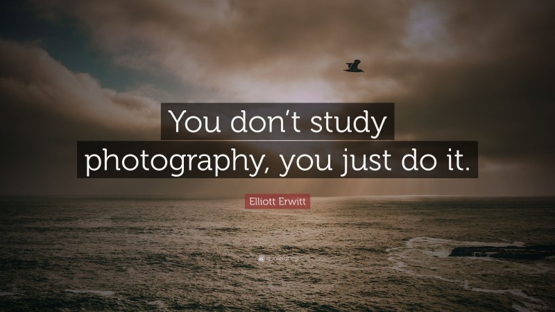 Elliott Erwitt Quote: “You don’t study photography, you just do it.”
