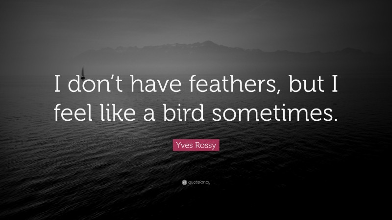 Yves Rossy Quote: “I don’t have feathers, but I feel like a bird sometimes.”