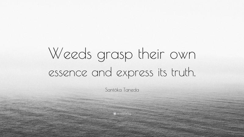 Santōka Taneda Quote: “Weeds grasp their own essence and express its truth.”