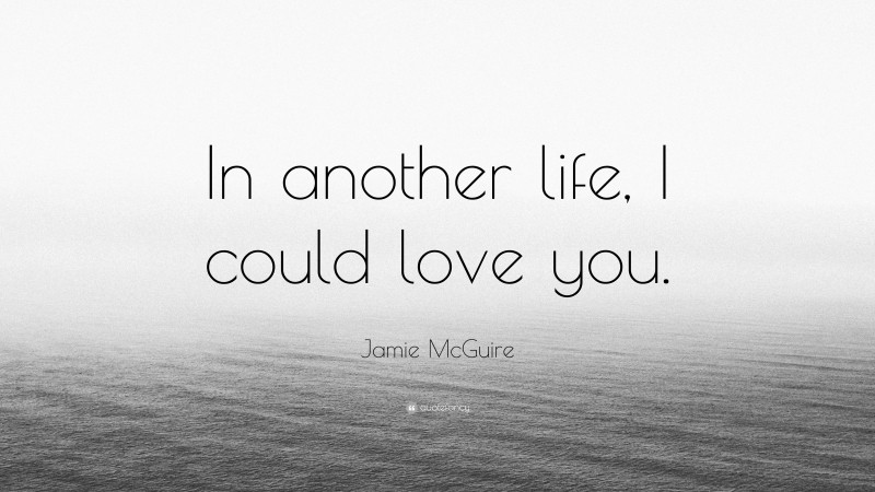 Jamie McGuire Quote: “In another life, I could love you.”