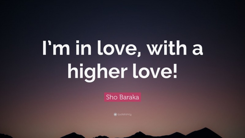 Sho Baraka Quote: “I’m in love, with a higher love!”