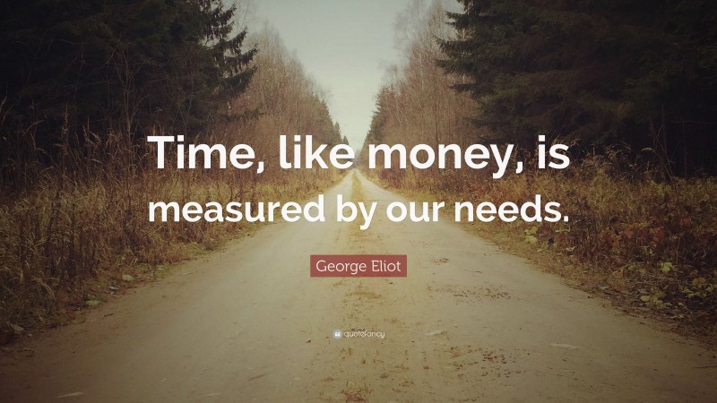 George Eliot Quote: “Time, like money, is measured by our needs.”