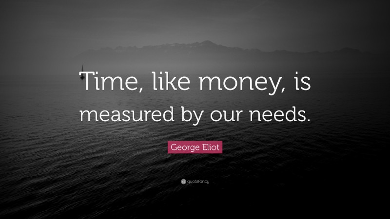 George Eliot Quote: “Time, like money, is measured by our needs.”