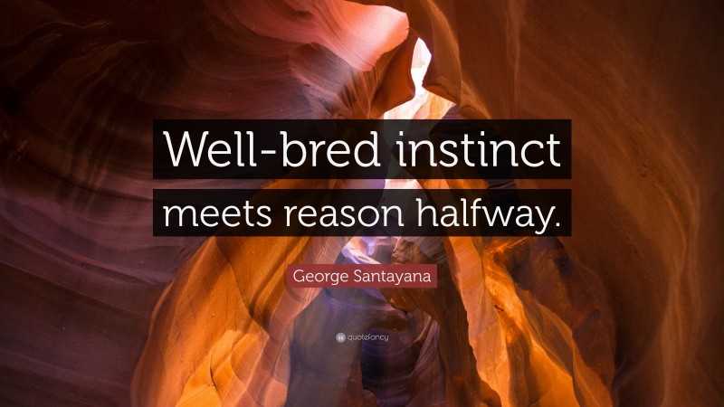 George Santayana Quote: “Well-bred instinct meets reason halfway.”