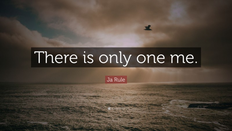 Ja Rule Quote: “There is only one me.”