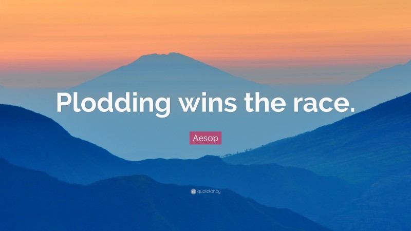 Aesop Quote: “Plodding wins the race.”
