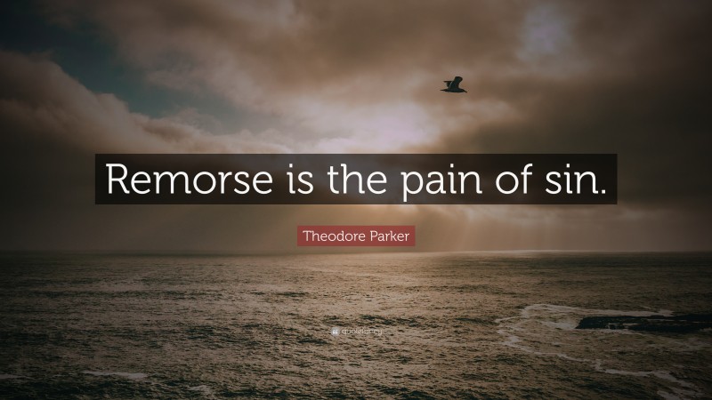 Theodore Parker Quote: “Remorse is the pain of sin.”