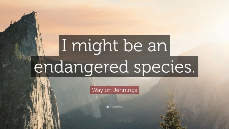 Waylon Jennings Quote: “I might be an endangered species.”