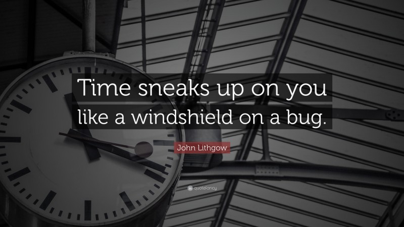 John Lithgow Quote: “Time sneaks up on you like a windshield on a bug.”
