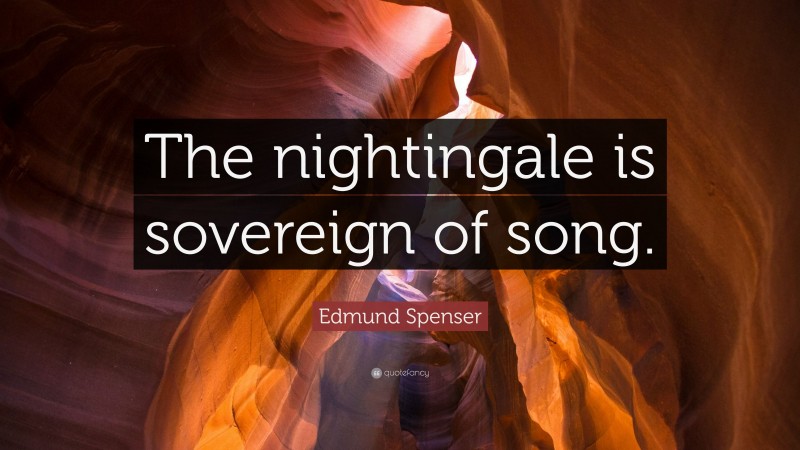 Edmund Spenser Quote: “The nightingale is sovereign of song.”