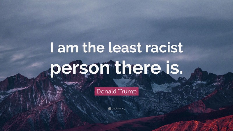 Donald Trump Quote: “I am the least racist person there is.”
