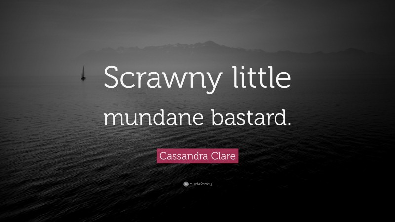 Cassandra Clare Quote: “Scrawny little mundane bastard.”