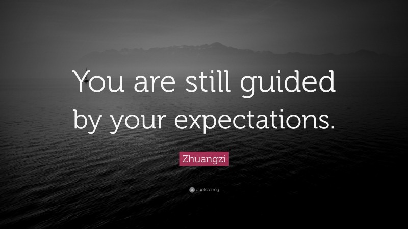 Zhuangzi Quote: “You are still guided by your expectations.”