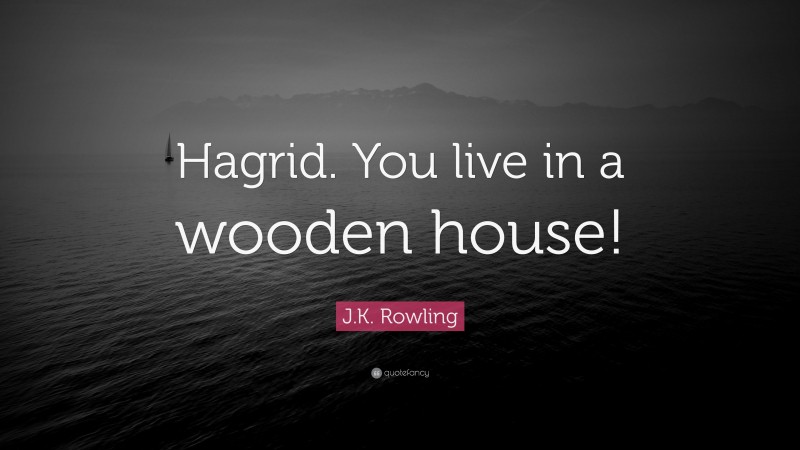 J.K. Rowling Quote: “Hagrid. You live in a wooden house!”