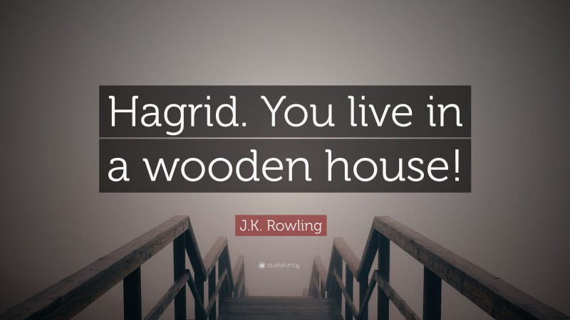 J.K. Rowling Quote: “Hagrid. You live in a wooden house!”
