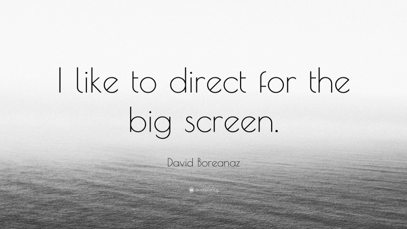 David Boreanaz Quote: “I like to direct for the big screen.”