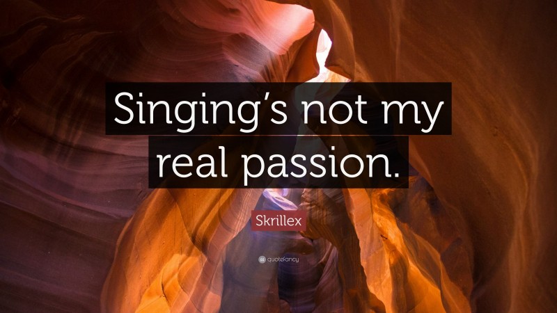 Skrillex Quote: “Singing’s not my real passion.”