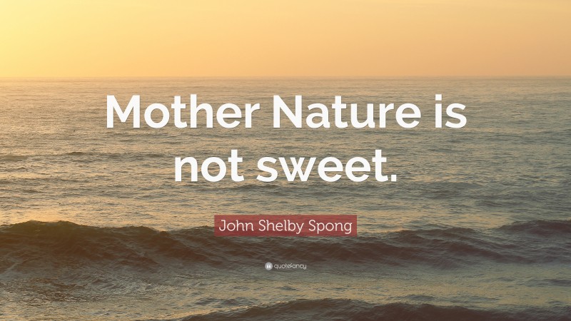 John Shelby Spong Quote: “Mother Nature is not sweet.”