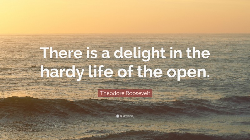 Theodore Roosevelt Quote: “There is a delight in the hardy life of the open.”