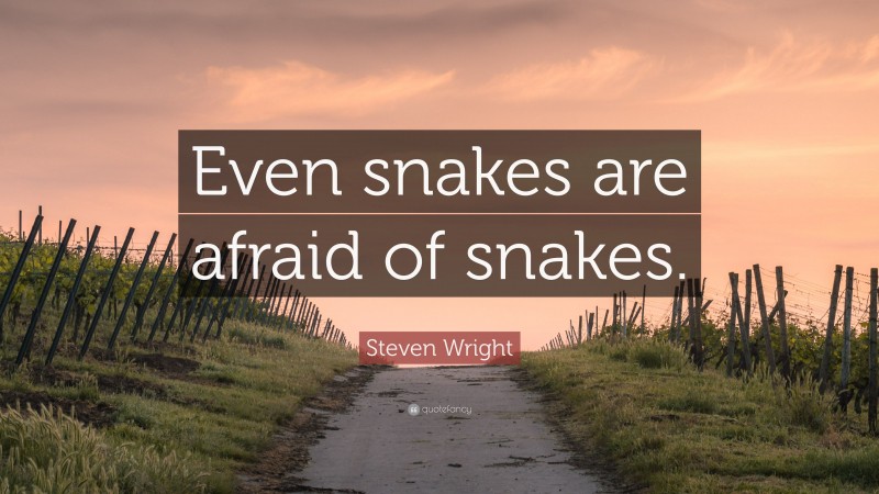Steven Wright Quote: “Even snakes are afraid of snakes.”