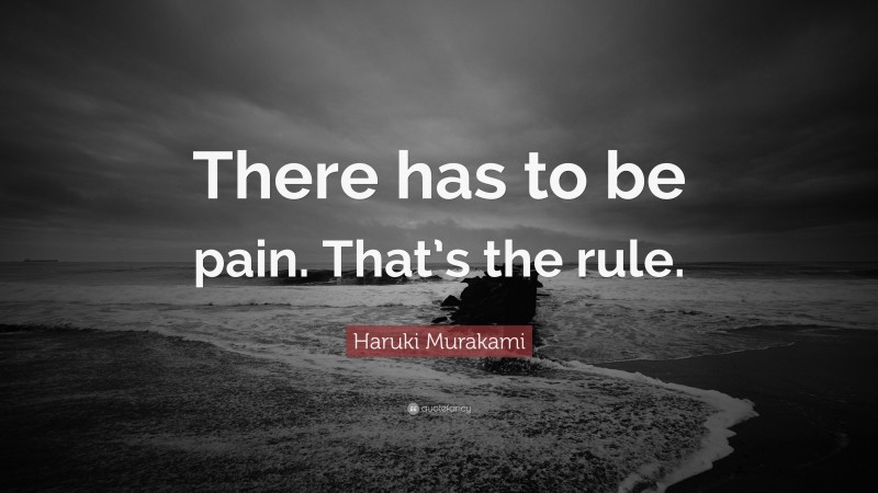 Haruki Murakami Quote: “There has to be pain. That’s the rule.”