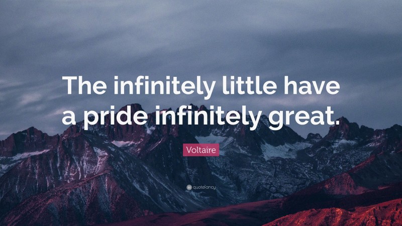 Voltaire Quote: “The infinitely little have a pride infinitely great.”