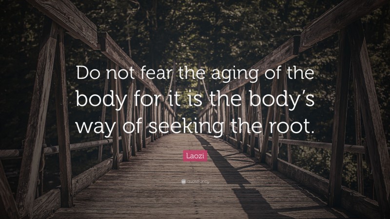 Laozi Quote: “Do not fear the aging of the body for it is the body’s way of seeking the root.”