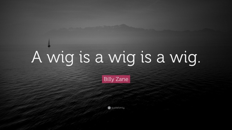 Billy Zane Quote: “A wig is a wig is a wig.”