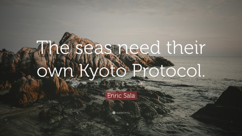 Enric Sala Quote: “The seas need their own Kyoto Protocol.”