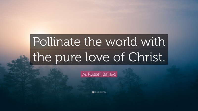 M. Russell Ballard Quote: “Pollinate the world with the pure love of Christ.”