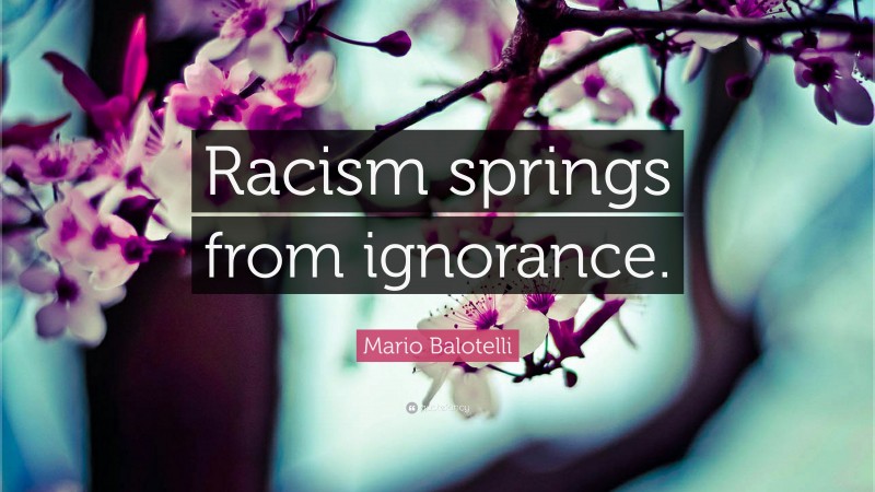 Mario Balotelli Quote: “Racism springs from ignorance.”