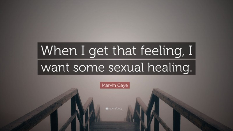 Marvin Gaye Quote: “When I get that feeling, I want some sexual healing.”