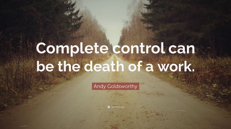 Andy Goldsworthy Quote: “Complete control can be the death of a work.”