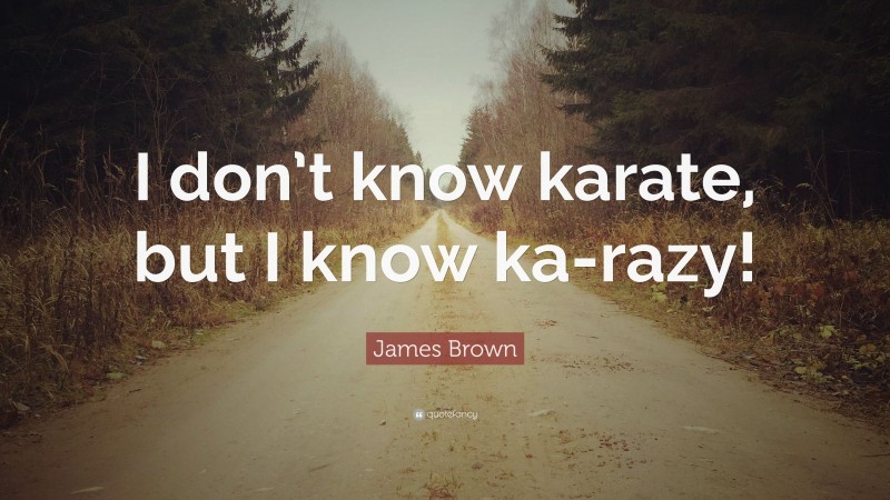 James Brown Quote: “I don’t know karate, but I know ka-razy!”