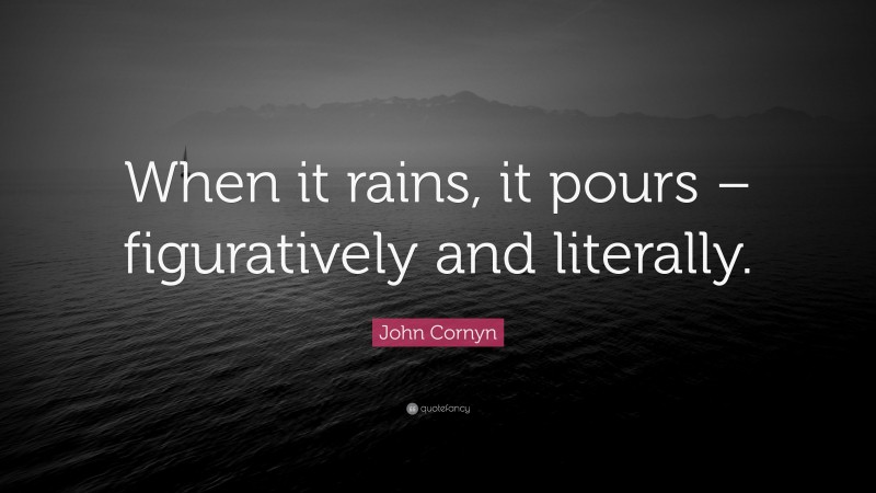 John Cornyn Quote: “When it rains, it pours – figuratively and literally.”