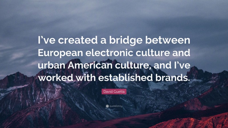 David Guetta Quote: “I’ve created a bridge between European electronic culture and urban American culture, and I’ve worked with established brands.”