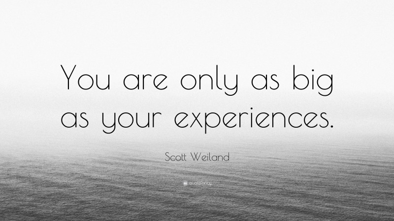 Scott Weiland Quote: “You are only as big as your experiences.”