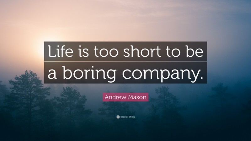 Andrew Mason Quote: “Life is too short to be a boring company.”