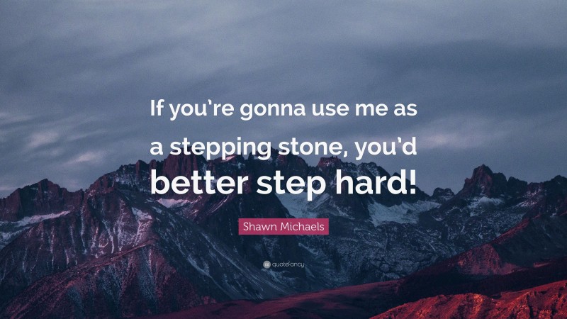 Shawn Michaels Quote: “If you’re gonna use me as a stepping stone, you’d better step hard!”